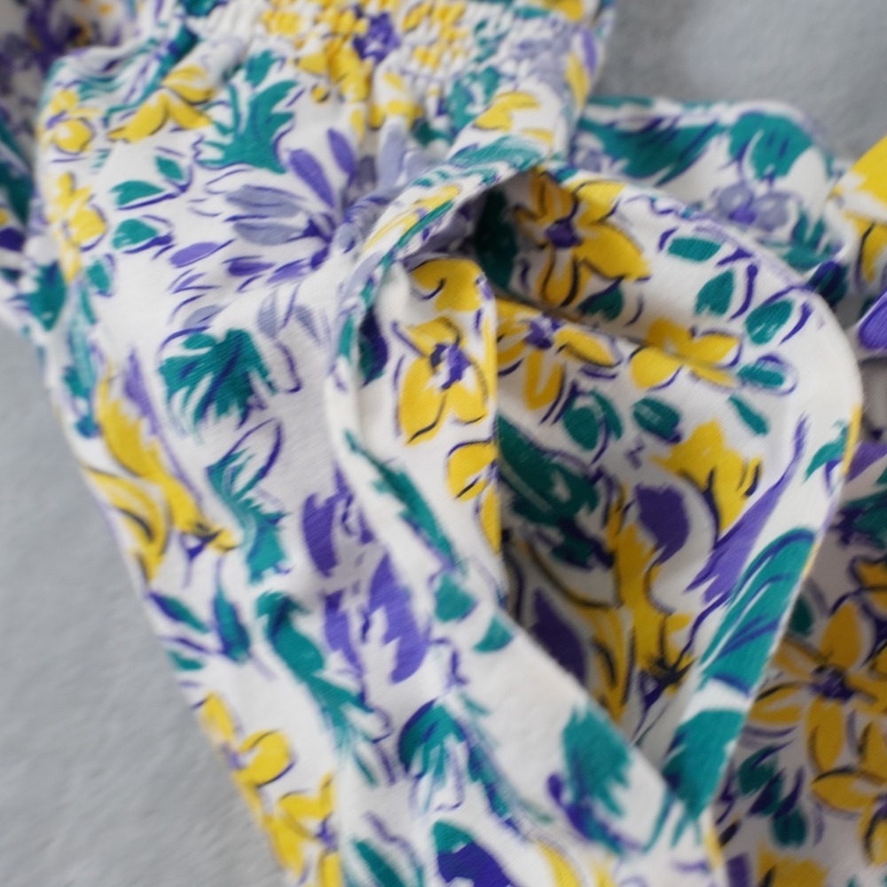 Vintage Laura Ashley Floral Romper Jumpsuit Womens S Cotton Colorful 90s Cottage - Picture 6 of 16